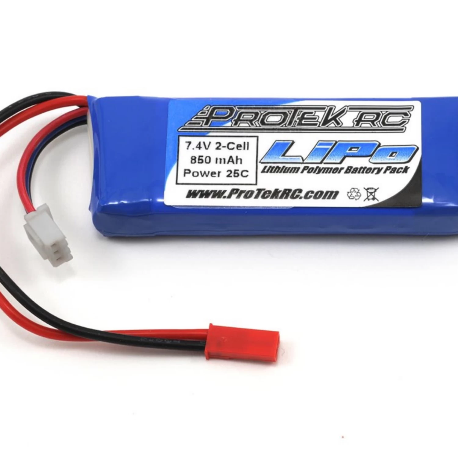 ProTek RC 2S "Supreme Power" LiPo 25C Battery (7.4V/850mAh) W/JST Connector #PTK-5178 3 ProTek RC 2S "Supreme Power" LiPo 25C Battery (7.4V/850mAh) W/JST Connector #PTK-5178
